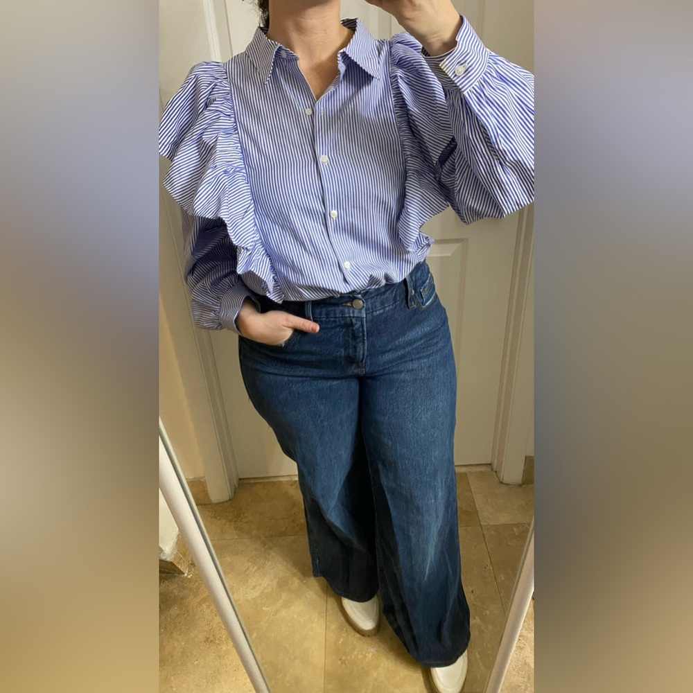 Zara Striped Ruffled Blouse - Picture 12 of 12